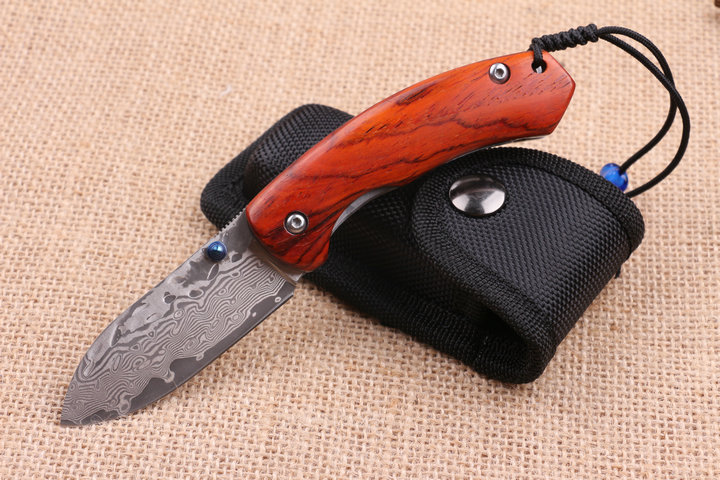 Maple Leaf VG10 Damascus steel folding pocket knife UD404704